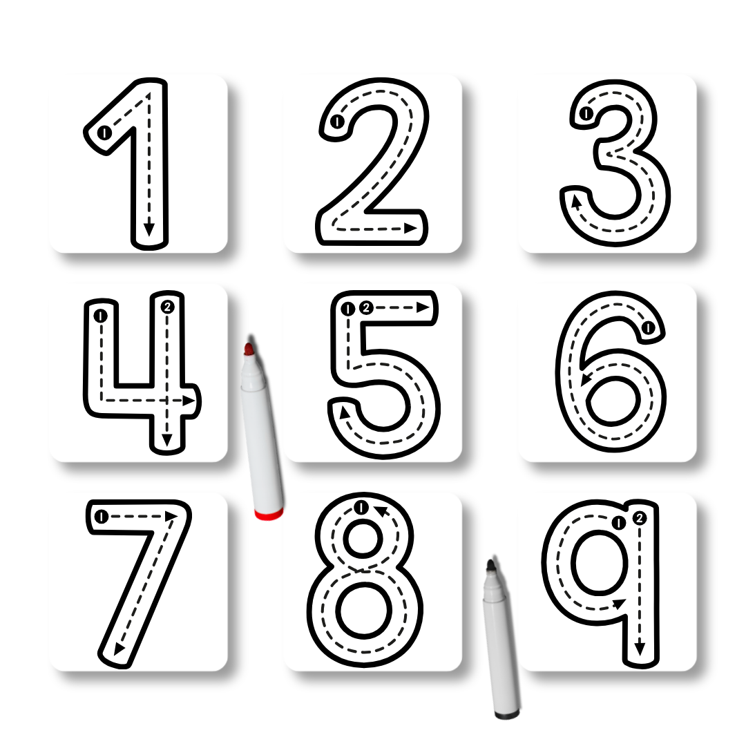 Traceable Numbers – Reusable 2x2 Erasable Learning Magnets for Kids